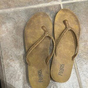 Flojos Brown Sandals with Braided Straps
